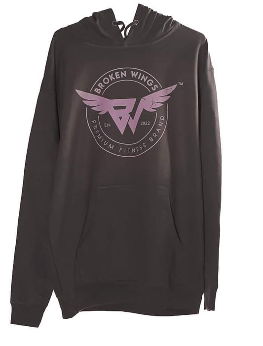 Gray and Pink Men's BW Hoodie