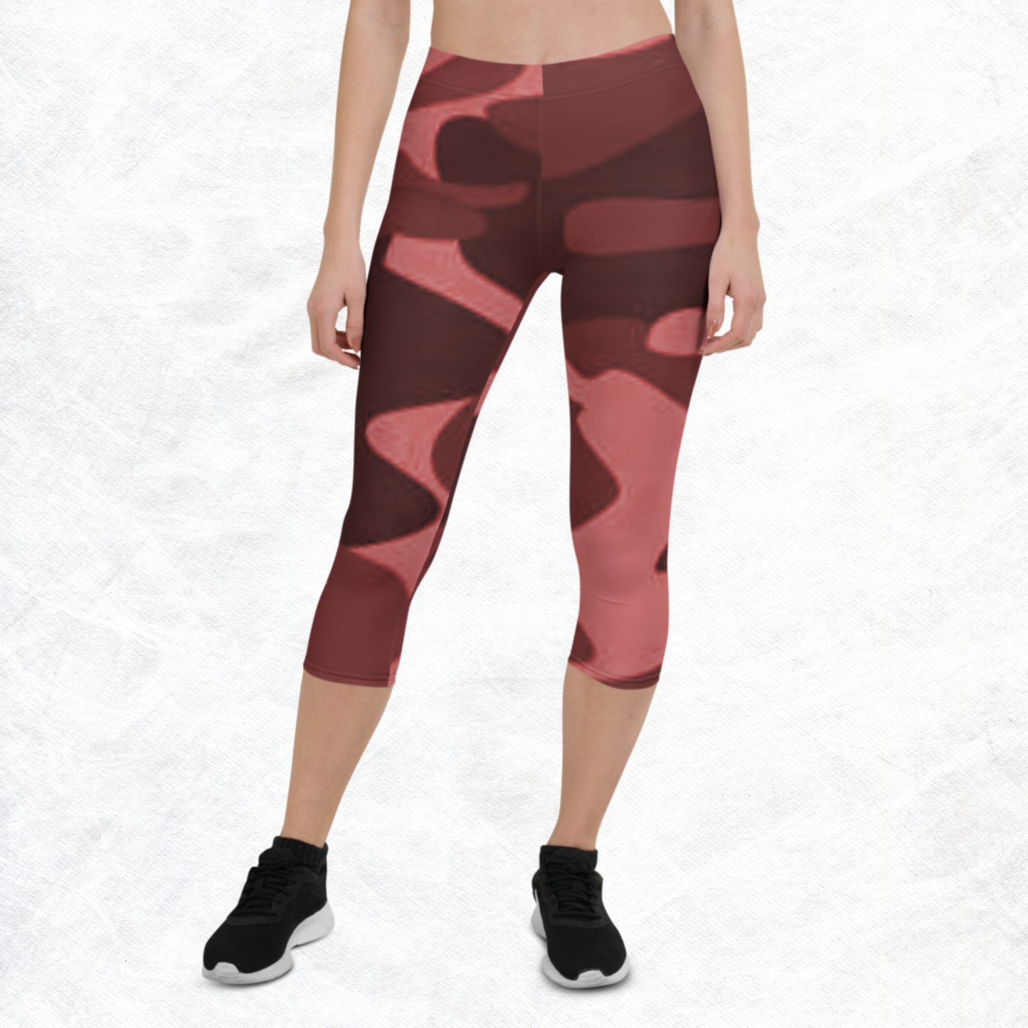 Red Camo BW Capri Leggings By BWFB