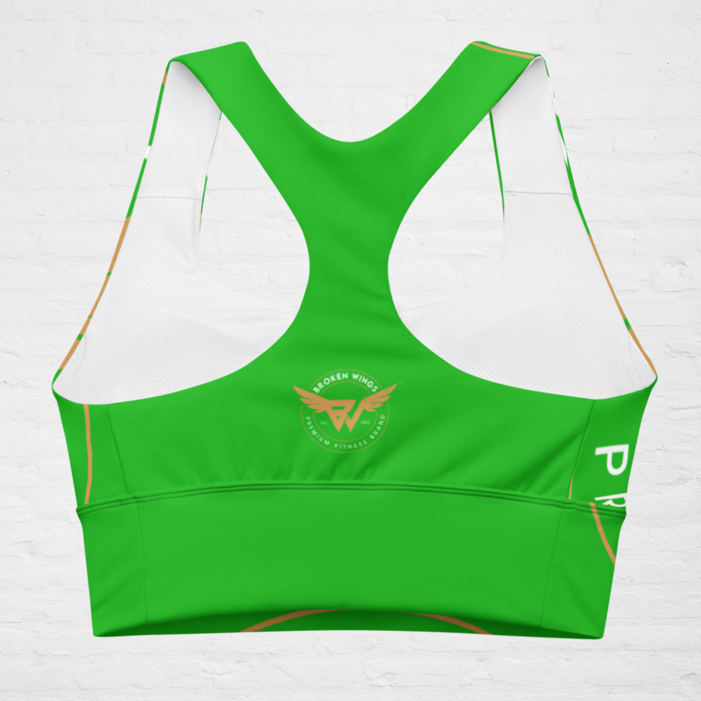 Spryte Green KlassiQ Longline sports bra by BWFB