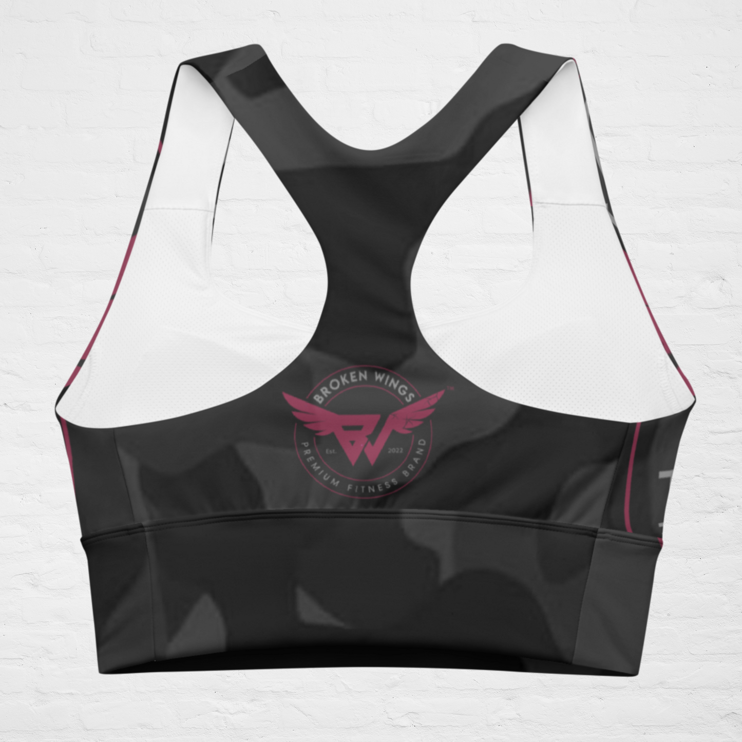 Dark Camo KlassiQ  Longline sports bra by BWFB