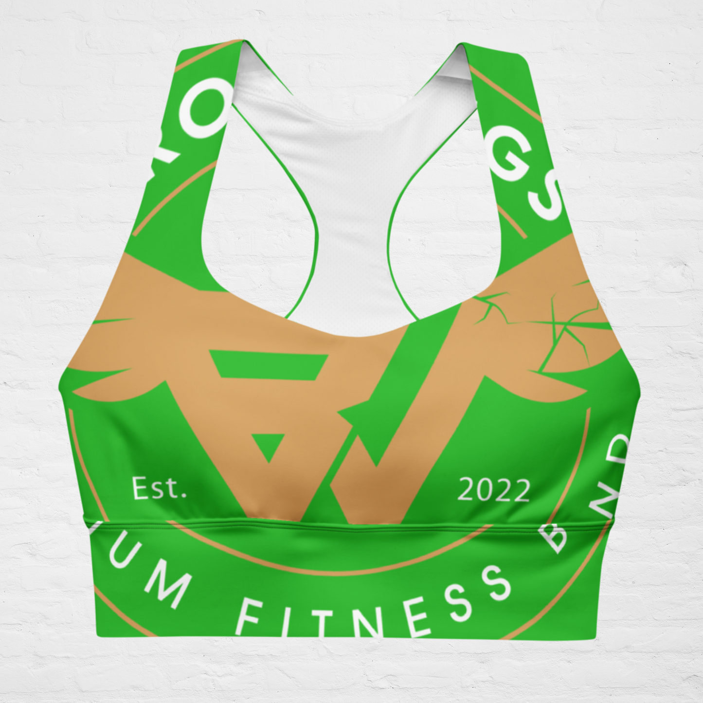 Spryte Green KlassiQ Longline sports bra by BWFB