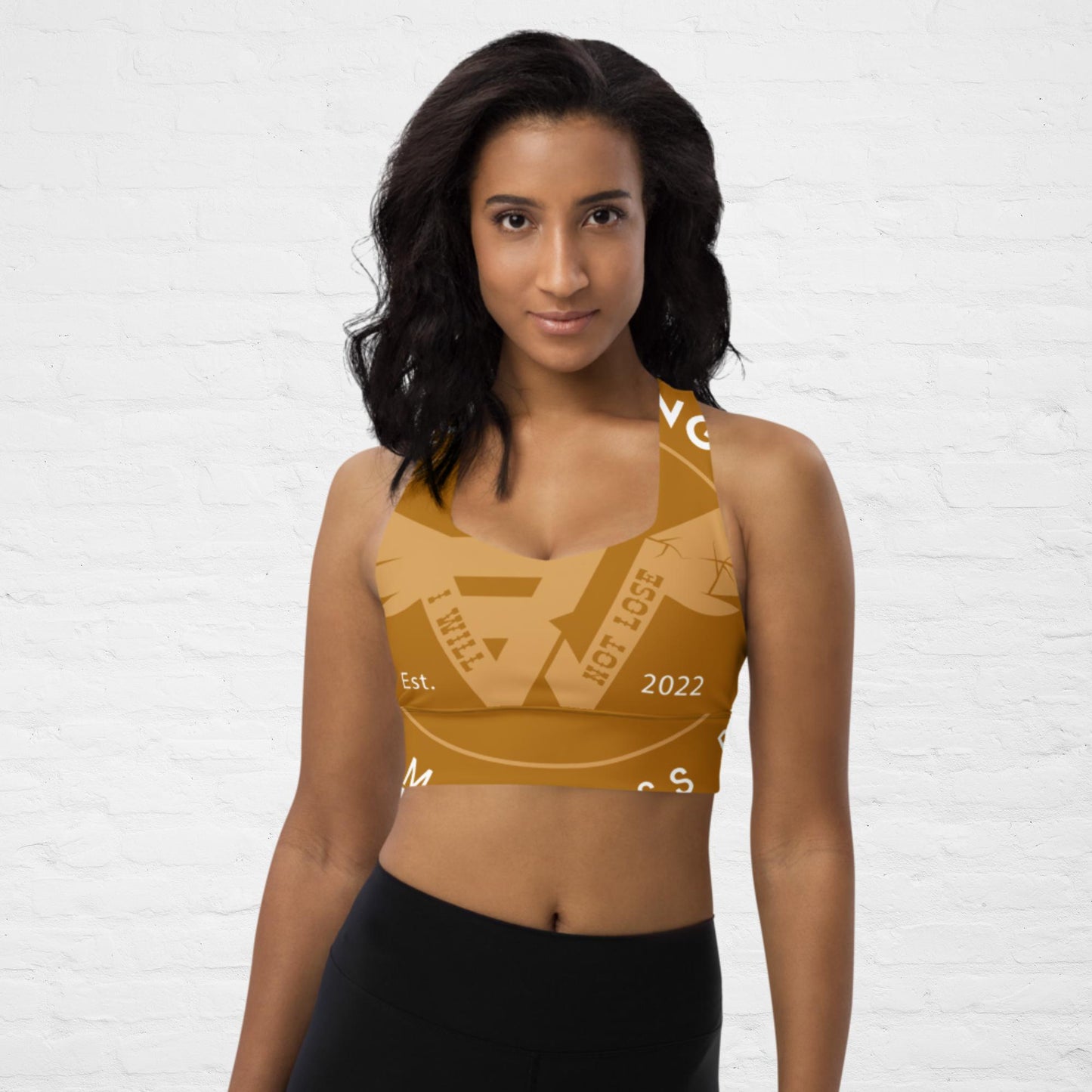 Gold KlassiQ IWNL Longline sports bra by BWFB