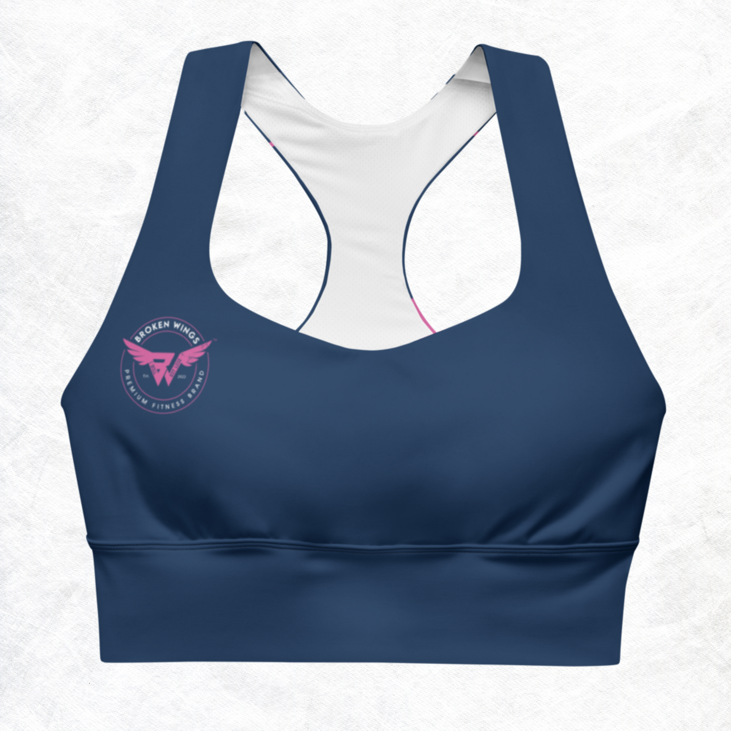 Blue & Lilac KlassiQ  Longline sports bra by BWFB