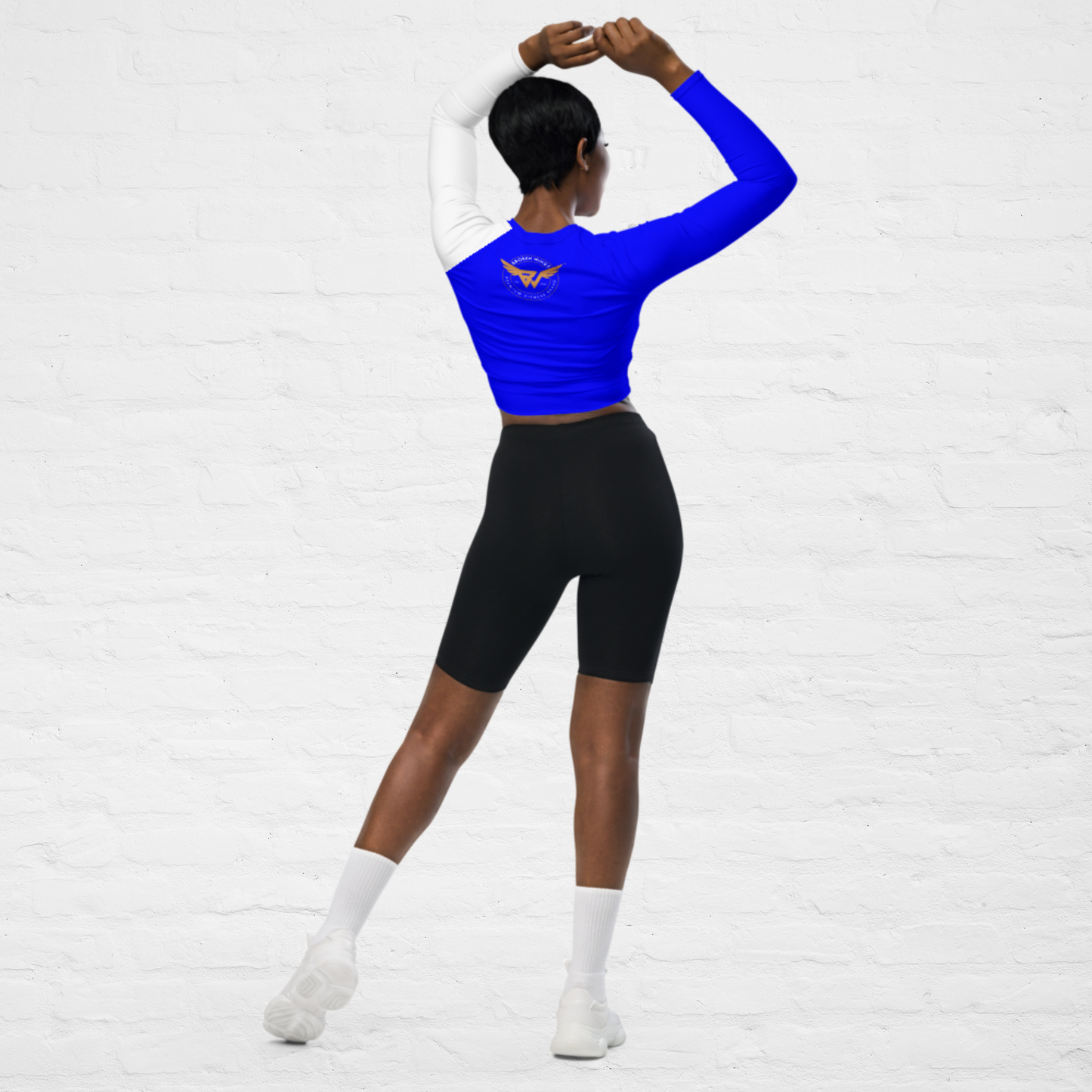 Blue KlassiQ IWNL long-sleeve crop top by BWFB