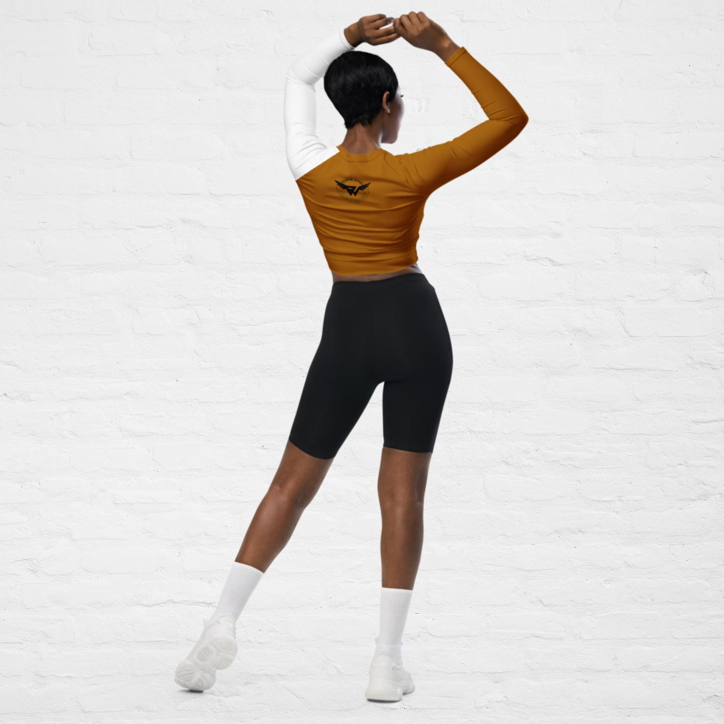 Gold KlassiQ IWNL long-sleeve crop top by BWFB