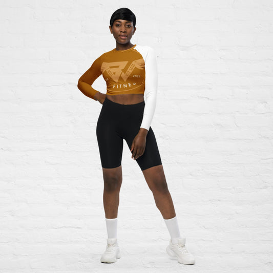 Gold KlassiQ IWNL long-sleeve crop top by BWFB