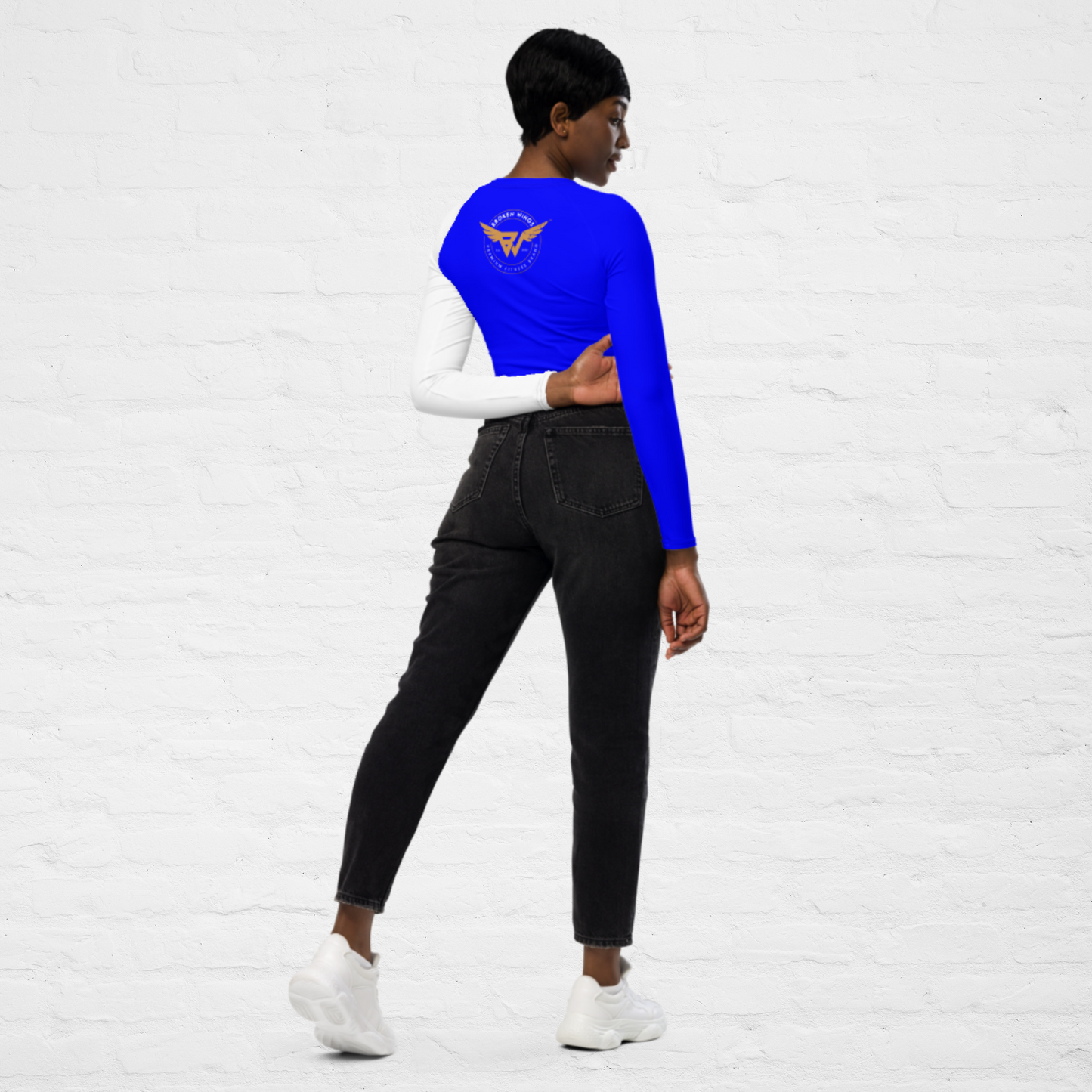 Blue KlassiQ IWNL long-sleeve crop top by BWFB