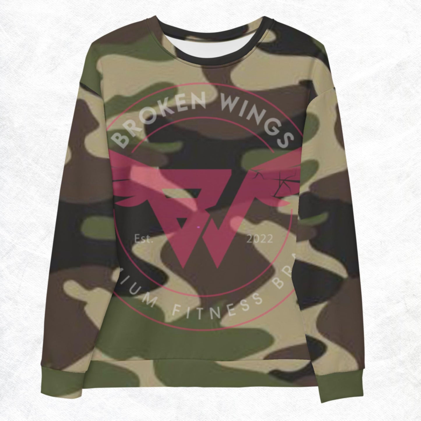 GREEN CAMO WOMEN'S KLASSIQ SWEATSHIRT BY BWFB | PRINTED SWEATSHIRT