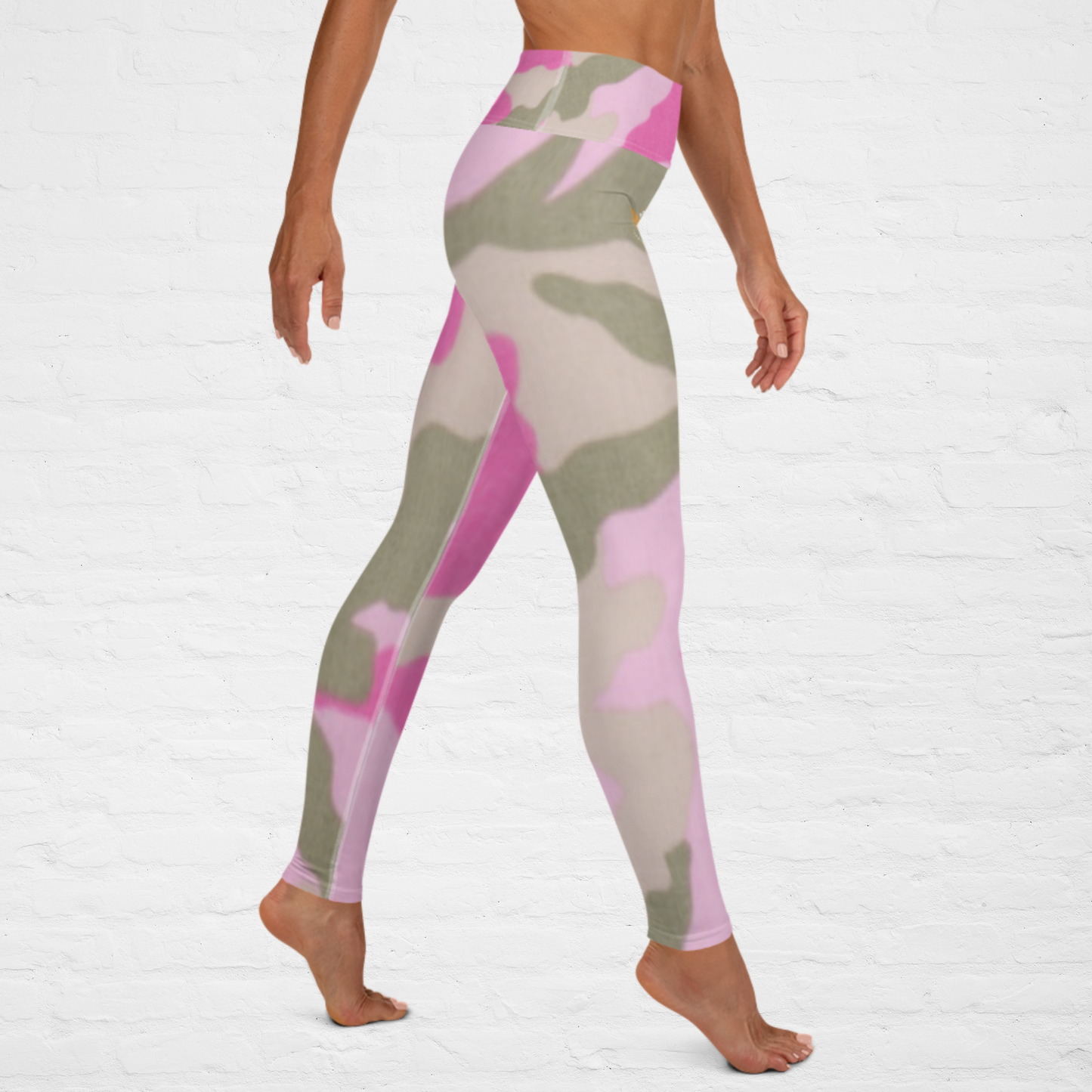 Pink & Green Camo BW Leggings by BWFB